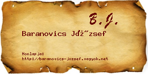 Baranovics József névjegykártya