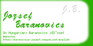 jozsef baranovics business card